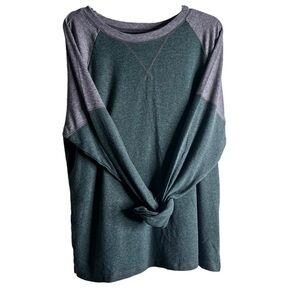 Long sleeve T, green/heather